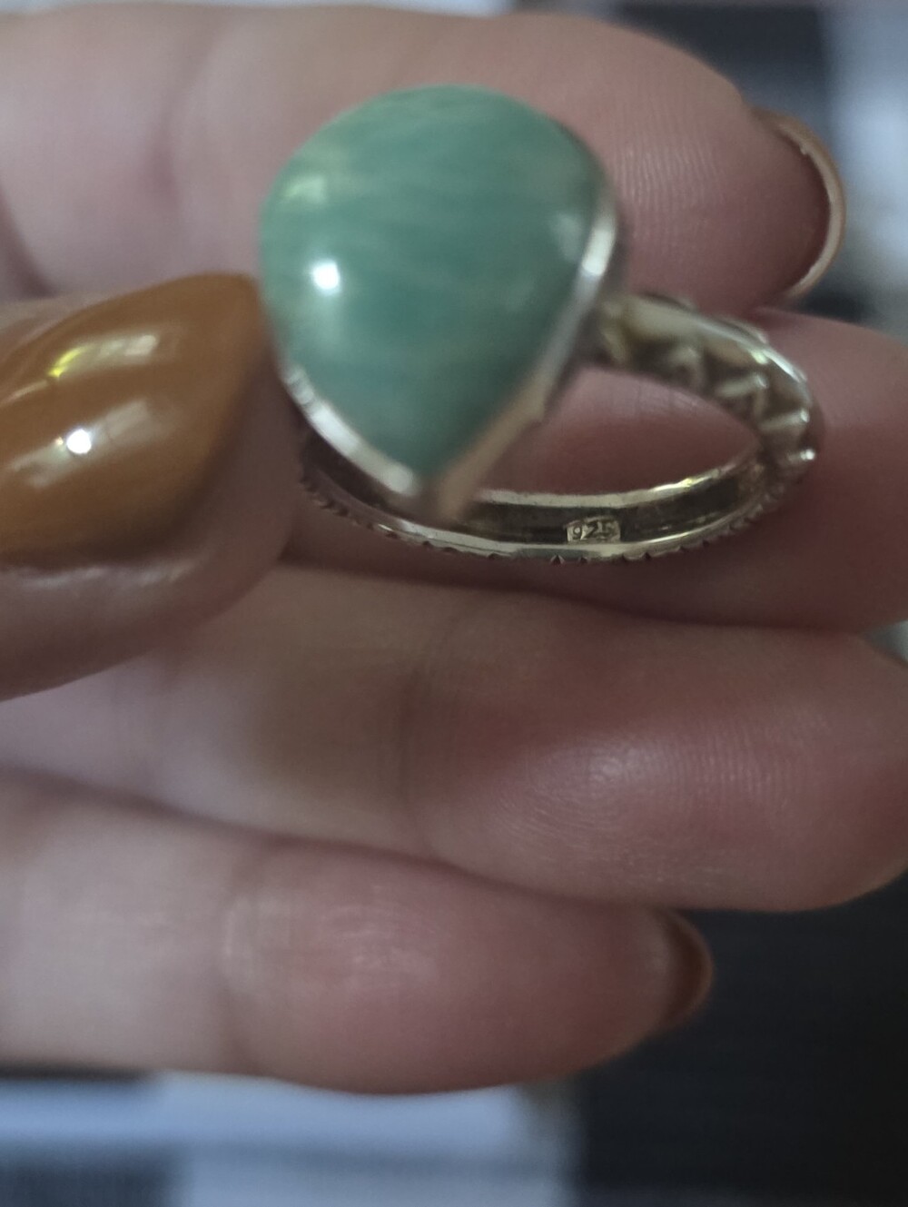 Multi-Stone Plated Statement Ring Lot Bundle Estate in Teal, Turquoise & Green - Picture 11 of 12